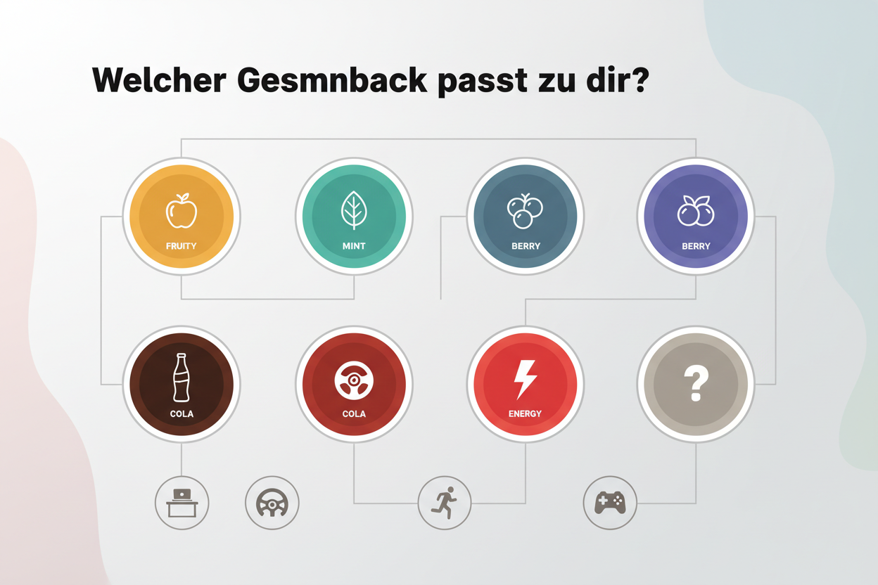 Fruchtig, minzig oder würzig oder klassisch wie Cola, Energy etc. - welcher Geschmack passt zu dir?